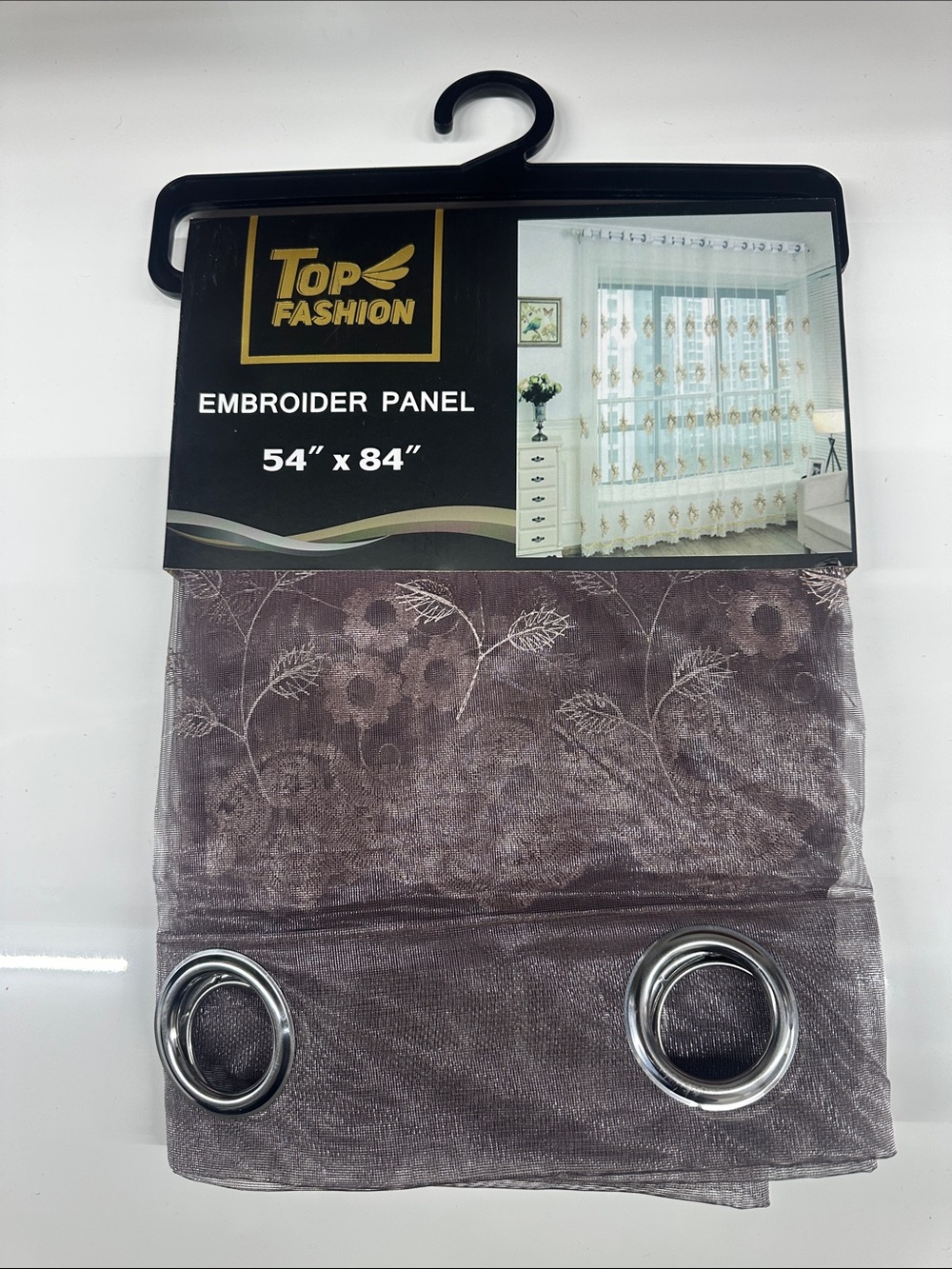 Embroider Panel Curtain - Taupe